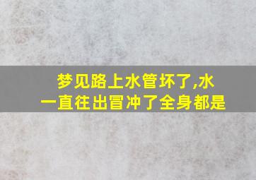 梦见路上水管坏了,水一直往出冒冲了全身都是