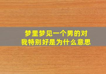 梦里梦见一个男的对我特别好是为什么意思