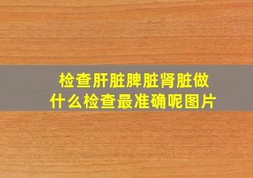 检查肝脏脾脏肾脏做什么检查最准确呢图片