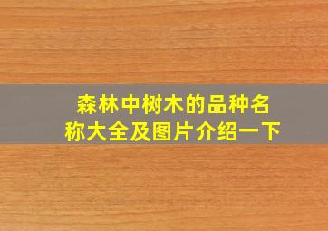 森林中树木的品种名称大全及图片介绍一下