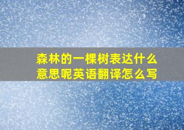 森林的一棵树表达什么意思呢英语翻译怎么写