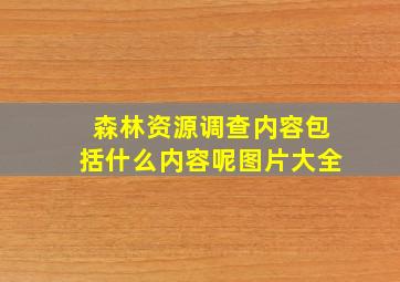 森林资源调查内容包括什么内容呢图片大全