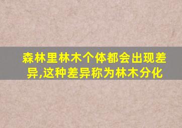 森林里林木个体都会出现差异,这种差异称为林木分化