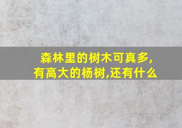 森林里的树木可真多,有高大的杨树,还有什么