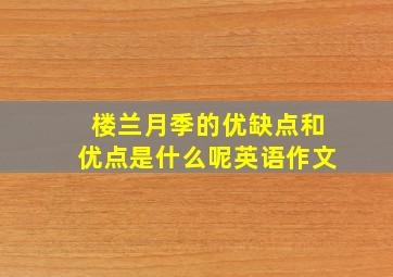 楼兰月季的优缺点和优点是什么呢英语作文