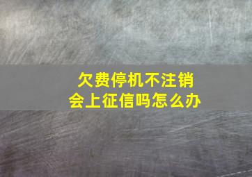 欠费停机不注销会上征信吗怎么办