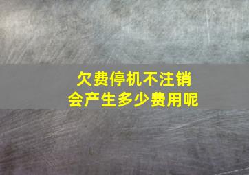 欠费停机不注销会产生多少费用呢