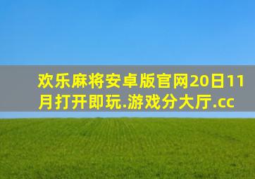 欢乐麻将安卓版官网20日11月打开即玩.游戏分大厅.cc