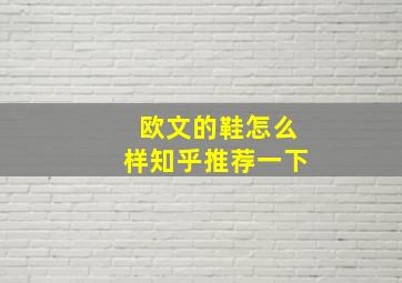 欧文的鞋怎么样知乎推荐一下