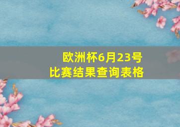 欧洲杯6月23号比赛结果查询表格