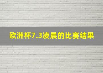 欧洲杯7.3凌晨的比赛结果