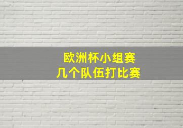 欧洲杯小组赛几个队伍打比赛