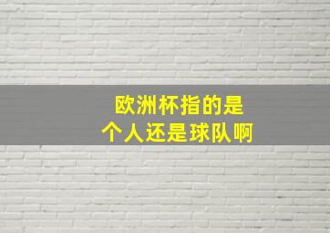 欧洲杯指的是个人还是球队啊