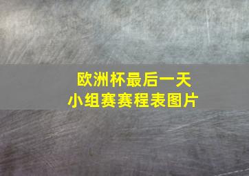 欧洲杯最后一天小组赛赛程表图片