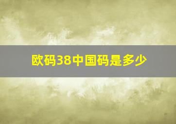 欧码38中国码是多少