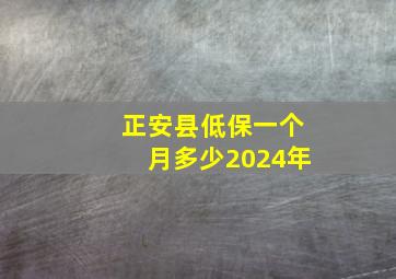 正安县低保一个月多少2024年