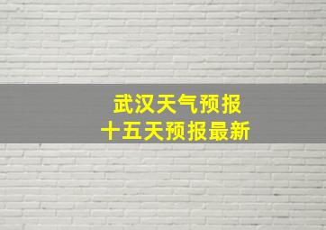 武汉天气预报十五天预报最新