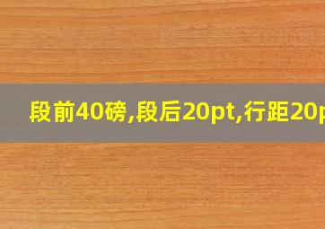 段前40磅,段后20pt,行距20pt