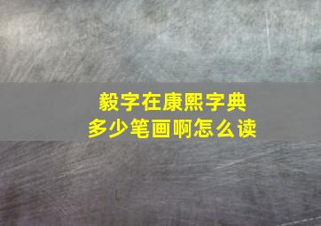 毅字在康熙字典多少笔画啊怎么读