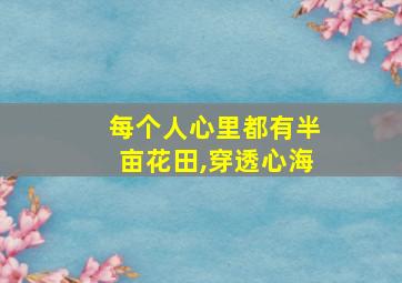 每个人心里都有半亩花田,穿透心海