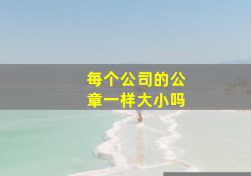 每个公司的公章一样大小吗