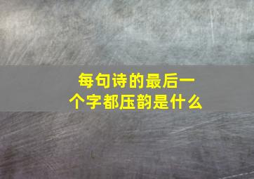 每句诗的最后一个字都压韵是什么