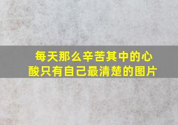 每天那么辛苦其中的心酸只有自己最清楚的图片