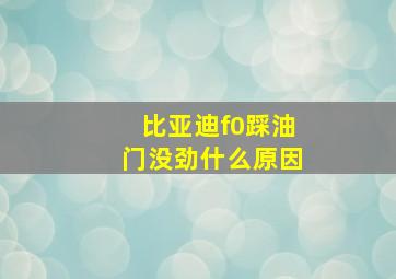 比亚迪f0踩油门没劲什么原因