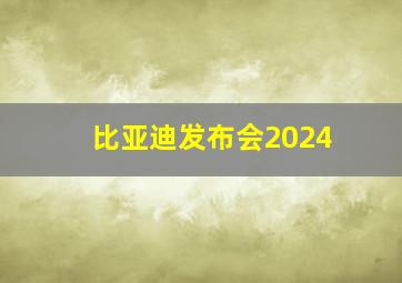 比亚迪发布会2024