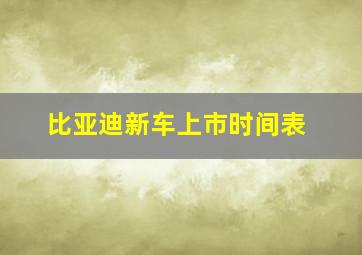 比亚迪新车上市时间表