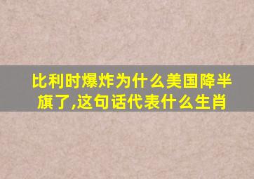 比利时爆炸为什么美国降半旗了,这句话代表什么生肖