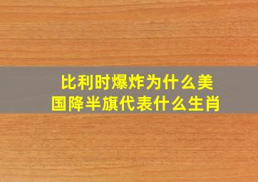 比利时爆炸为什么美国降半旗代表什么生肖