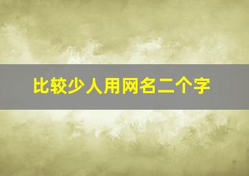 比较少人用网名二个字