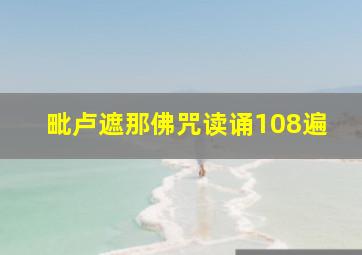 毗卢遮那佛咒读诵108遍