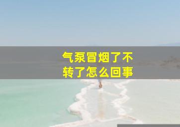 气泵冒烟了不转了怎么回事