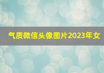 气质微信头像图片2023年女