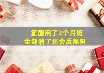 氢醌用了2个月斑全部消了还会反黑吗