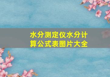 水分测定仪水分计算公式表图片大全