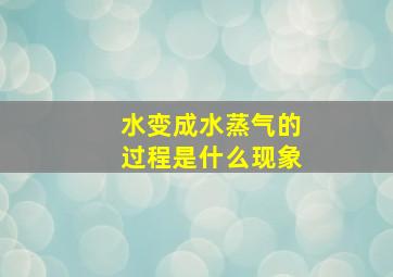 水变成水蒸气的过程是什么现象