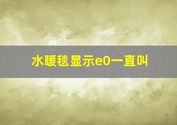 水暖毯显示e0一直叫