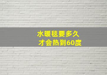 水暖毯要多久才会热到60度