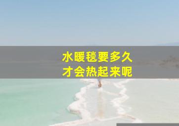 水暖毯要多久才会热起来呢