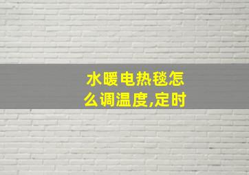 水暖电热毯怎么调温度,定时