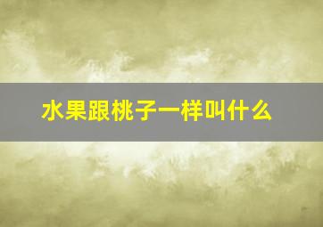 水果跟桃子一样叫什么