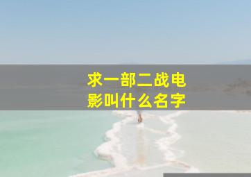 求一部二战电影叫什么名字