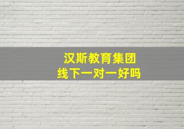 汉斯教育集团线下一对一好吗