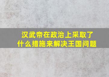 汉武帝在政治上采取了什么措施来解决王国问题