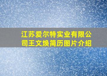 江苏爱尔特实业有限公司王文焕简历图片介绍