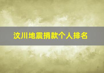 汶川地震捐款个人排名