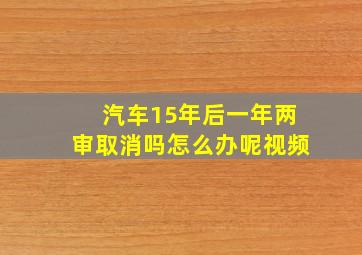 汽车15年后一年两审取消吗怎么办呢视频